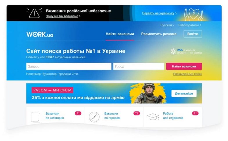 відмовитися від російськомовних версій на сайтах