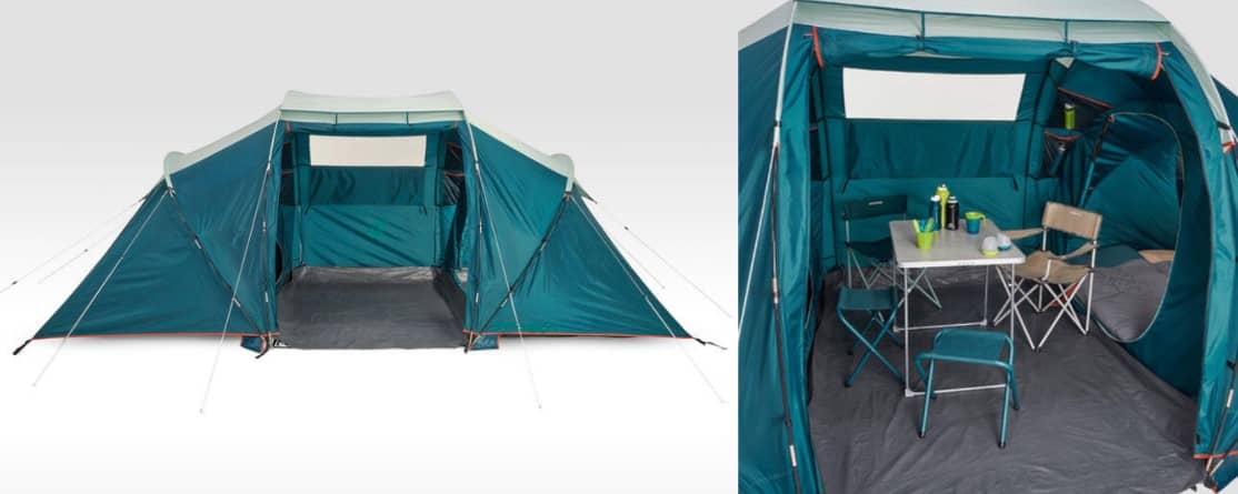 В четырехместной палатке Arpenaz 4.2 есть комната и две спальни