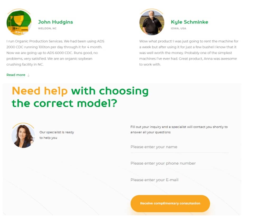 Відгуки з лід-формою