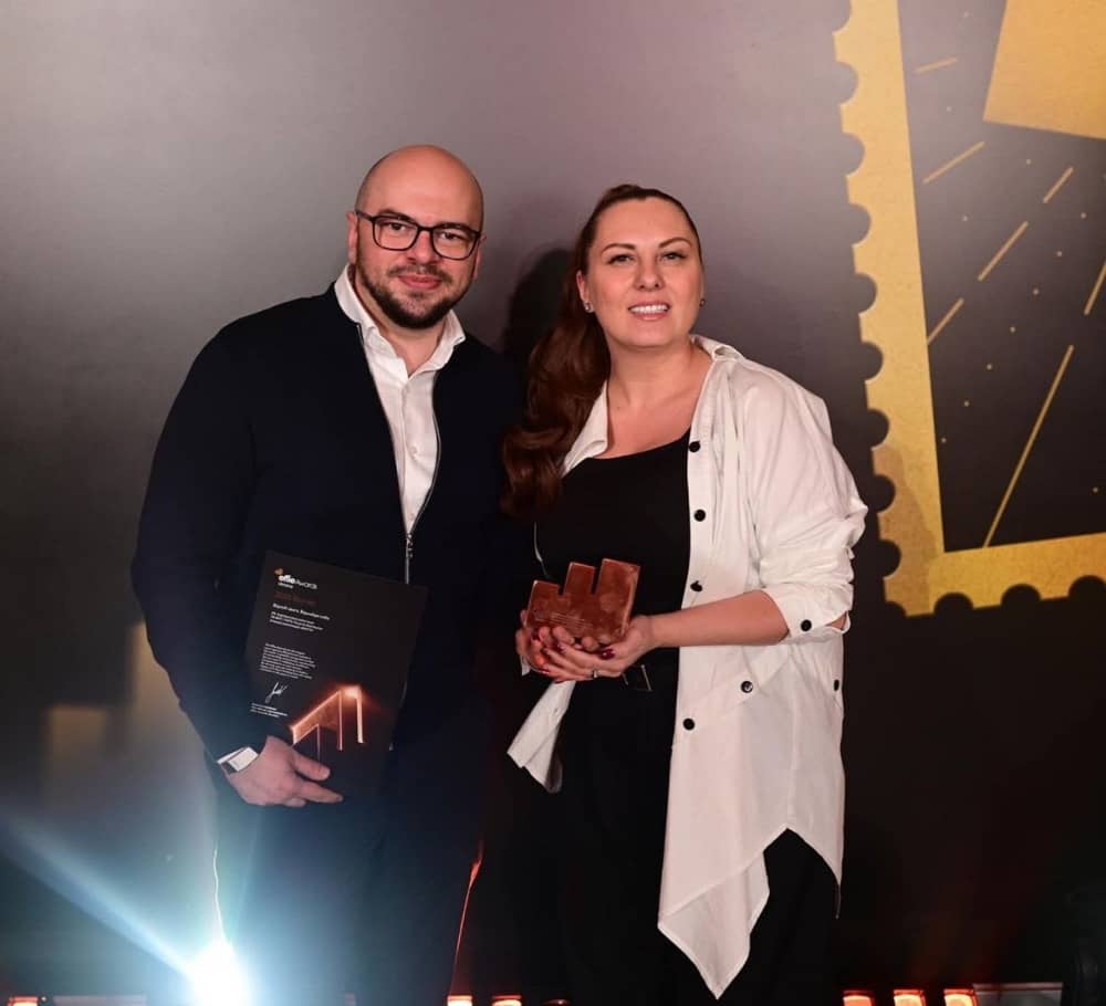 Ксенія Новікова та Віталій Осипчук на церемонії нагородження Effie Awards Ukraine 2025