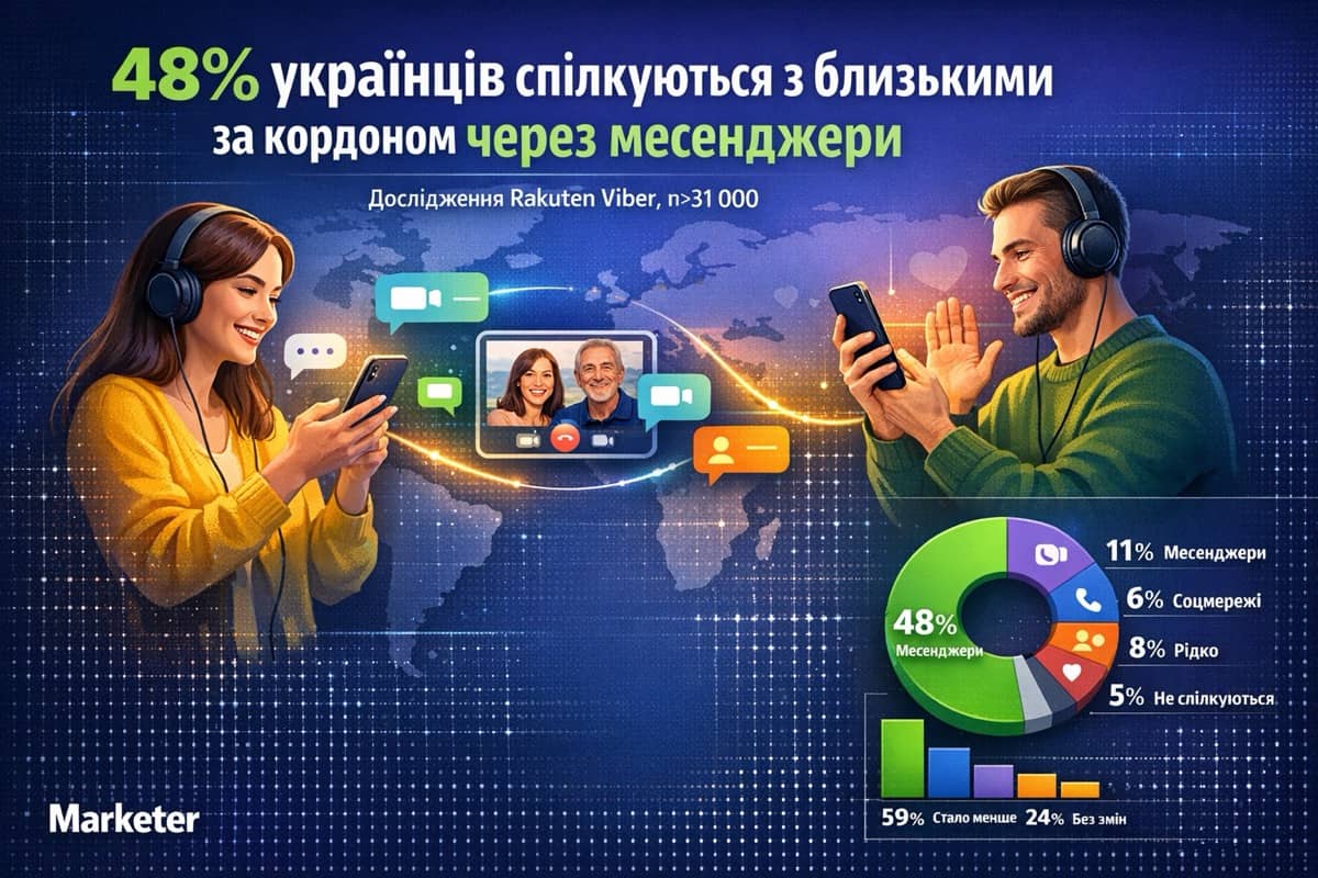 48% українців підтримують звʼязок з близькими за кордоном через месенджери: як змінилося їхнє коло спілкування за останні роки — опитування