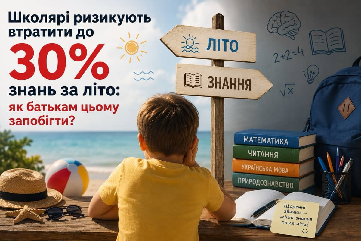 Школярі ризикують втратити до 30% знань за літо: як батькам цьому запобігти?