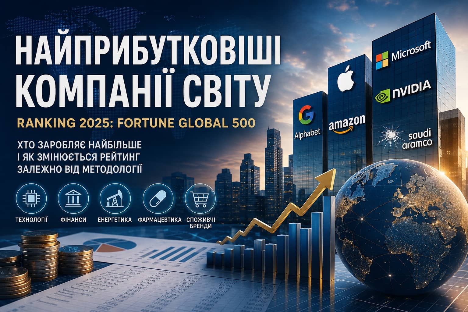 Найприбутковіші компанії світу у 2025 році (ТОП-100): рейтинг Fortune Global та аналіз Statista