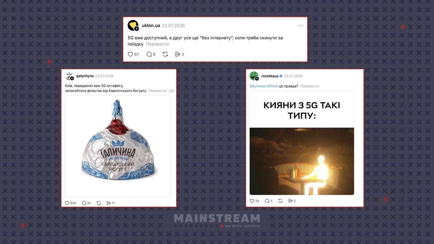 Публікації @galychyna, @uklon.ua, @rozetkaua у Threads