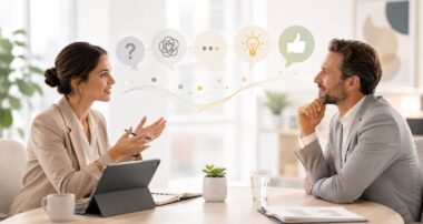 Ілюстрація до матеріалу про роботу із запереченнями клієнтів у консультаційних продажах.