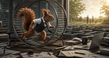 a squirrel in a wheel