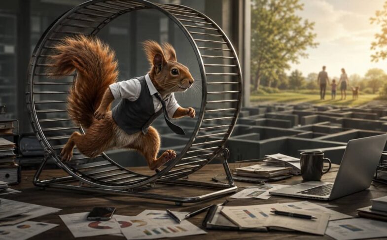 a squirrel in a wheel