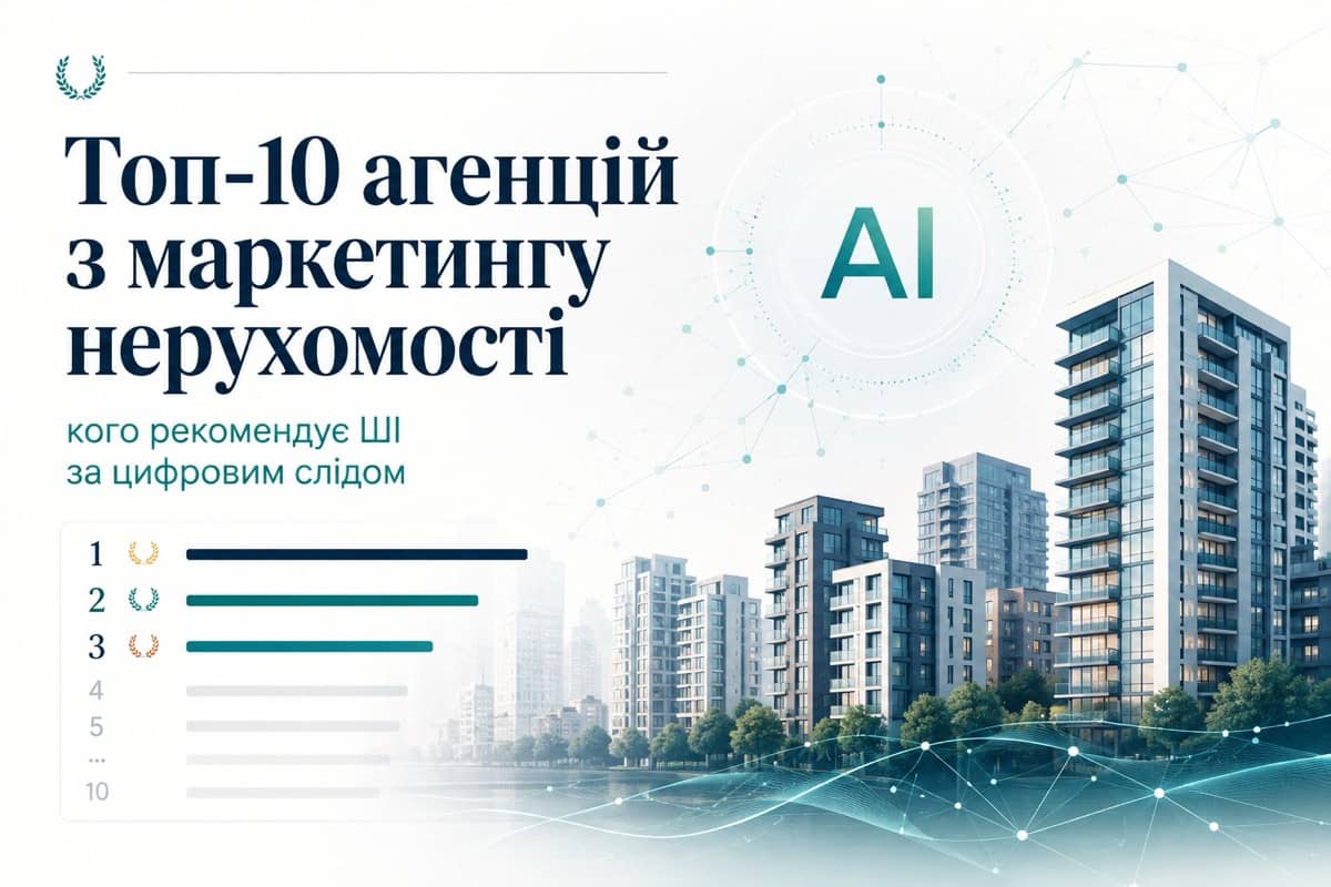 Топ-10 агенцій з маркетингу нерухомості: кого рекомендує ШІ за цифровим слідом