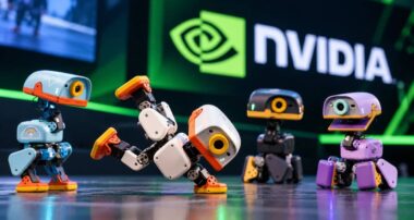 Мініатюрні роботи Microduck, продемонстровані на конференції NVIDIA GTC Berlin 2026.