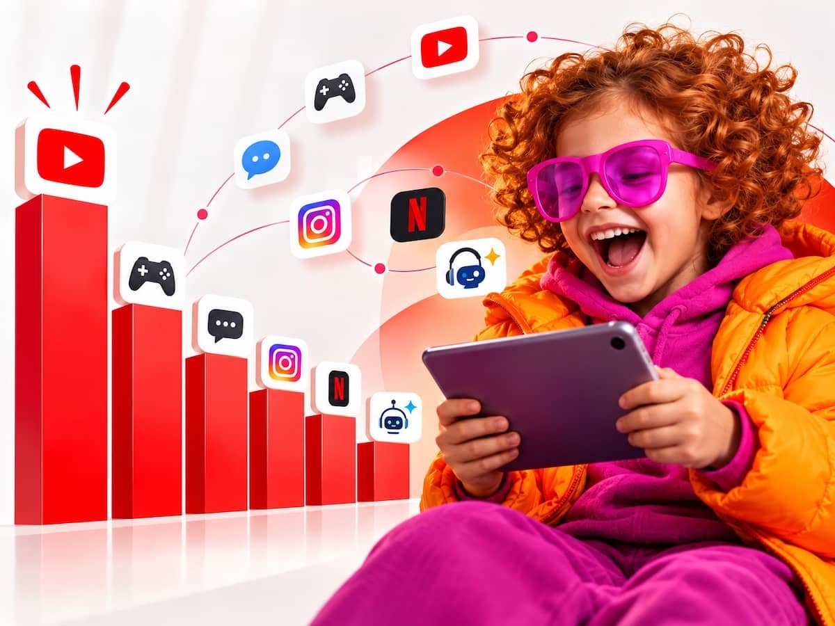 46% дітей користуються ШІ, 96% — YouTube: що дивляться і як обирають діти у 2026 році