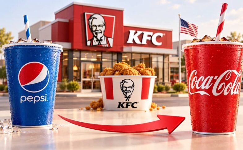 KFC у США змінює постачальника напоїв із Pepsi на Coca-Cola. Ілюстрація створена за допомогою ШІ