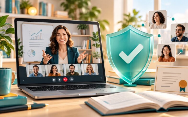 Онлайн-освіта та довіра до EdTech-брендів. Ілюстрацію створено за допомогою ШІ (ChatGPT).