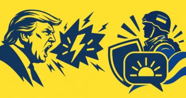 Настрої українських соцмереж: гнів через заяви Трампа та надія на ЗСУ. Ілюстрація створена за допомогою ШІ за мотивами дослідження CAT-UA.