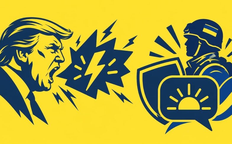 Настрої українських соцмереж: гнів через заяви Трампа та надія на ЗСУ. Ілюстрація створена за допомогою ШІ за мотивами дослідження CAT-UA.