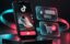 Смартфон із логотипом TikTok, карткою товару, ШІ-чатом і кошиком покупок.